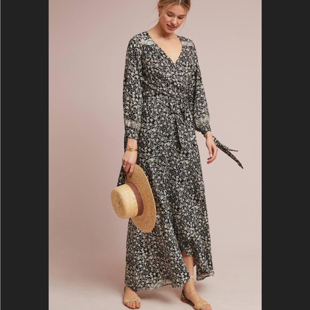 Anthropologie NAT Natalie Martin Danika Wrap Maxi Dress XS (Fits XS-S)